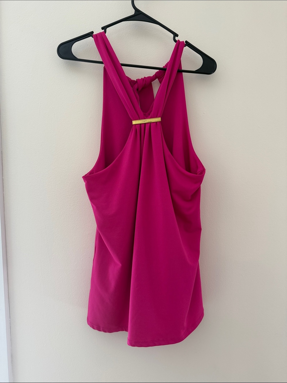 Trina Turk INC International Concepts Fuchsia Twist-Back Tank with Gold Accent